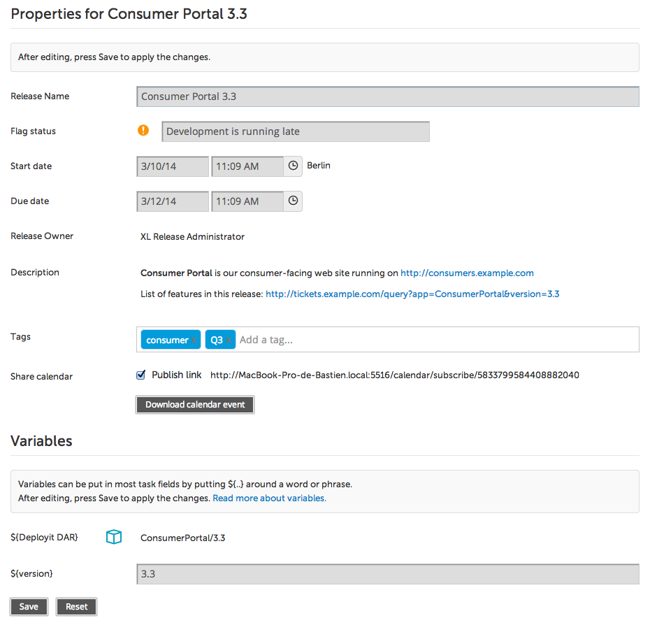 Release properties