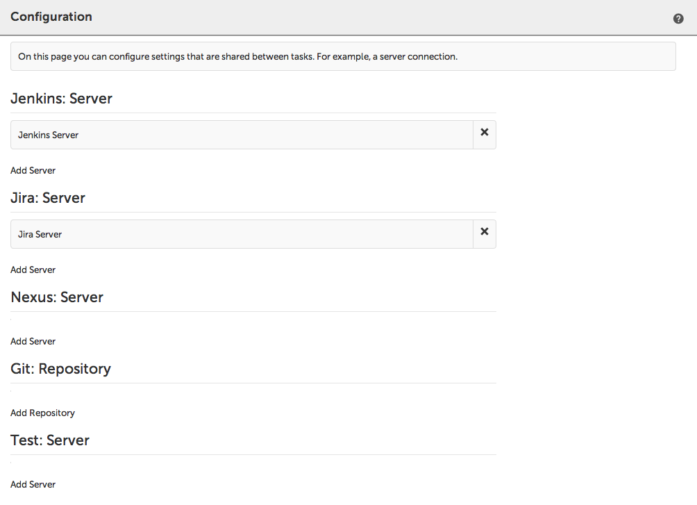 Configurations list